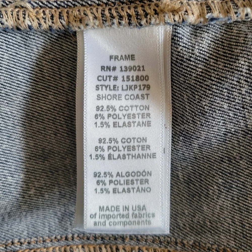 FRAME // ltd ed le slim denim jacket in medium blue denim shore coast - Picture 14 of 16